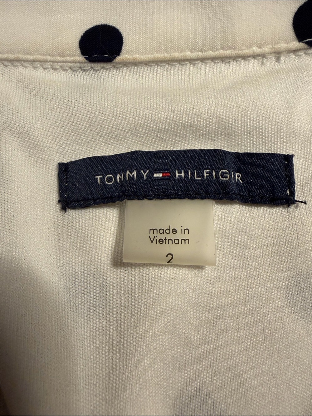 Tommy Hilfiger Polka Dot Sleeveless Fit & Flare Dress Size 2 Belted Navy - Picture 4 of 7